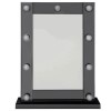 Bella Black Hollywood Dressing Table Mirror 9 Lights with Dimmer Switch