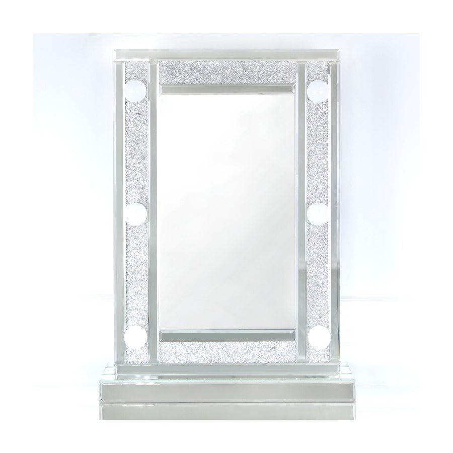 Bella Glitter Hollywood Dressing Table Mirror 6 Lights with Dimmer Switch