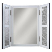 Bella White Glitter Glass Vanity Dressing Table Mirror