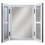 Bella White Glitter Glass Vanity Dressing Table Mirror