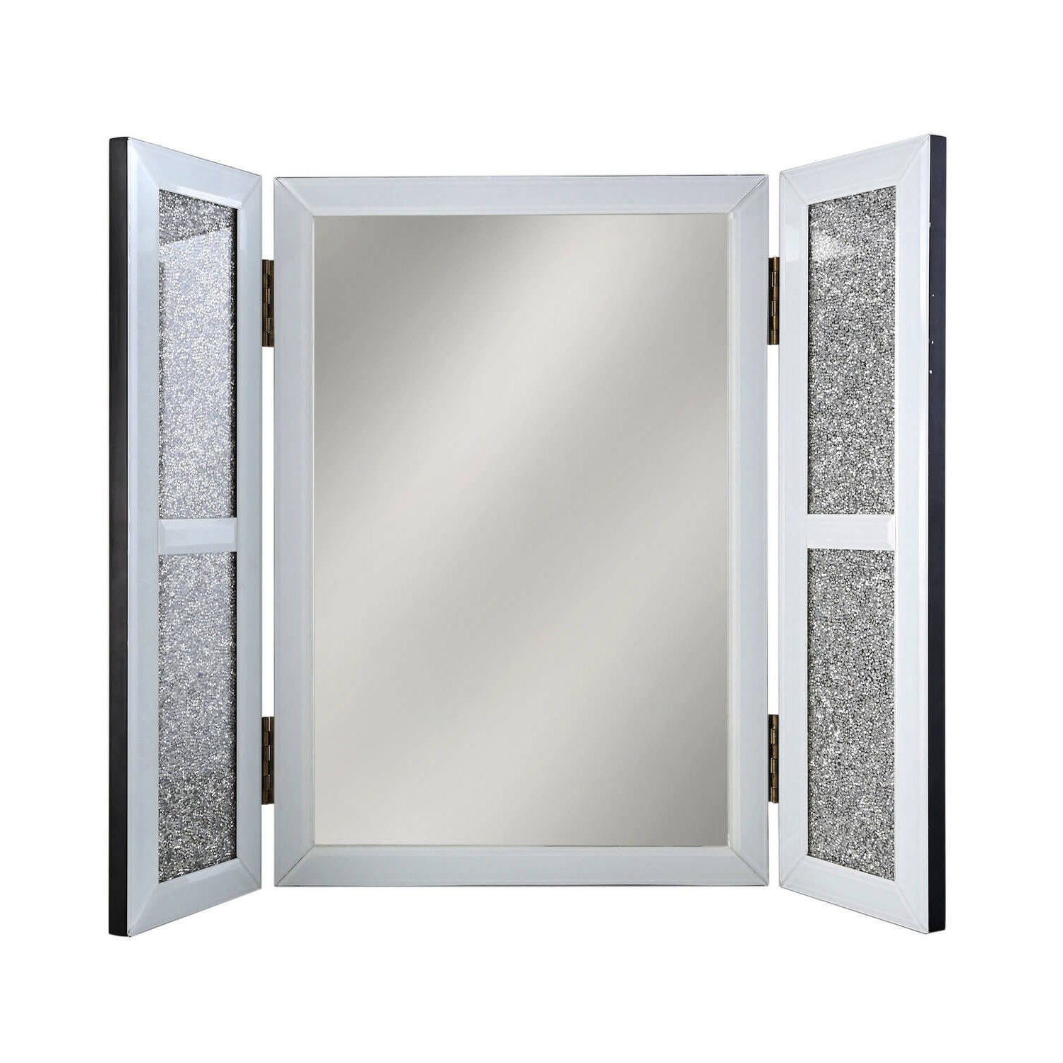 Bella White Glitter Glass Vanity Dressing Table Mirror - Furniture123 Bella White Glitter Glass Vanity Dressing Table Mirror - Furniture123
