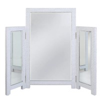 Bella White Vanity Dressing Table Mirror with Glitter Finish