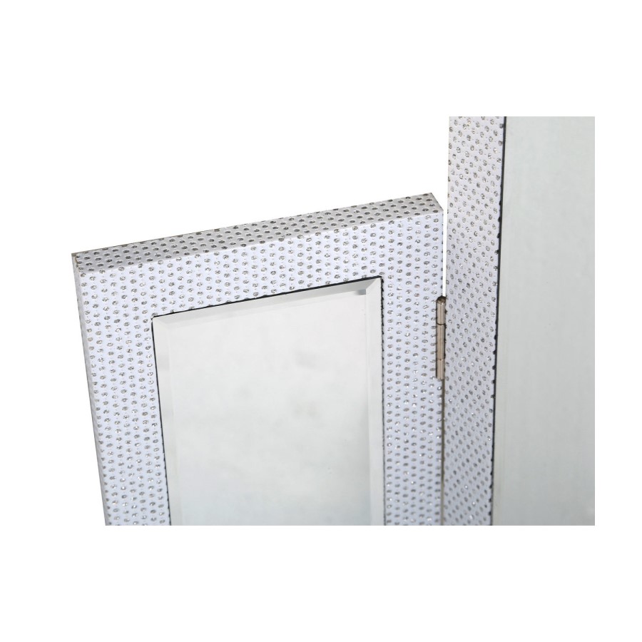 Bella White Vanity Dressing Table Mirror with Glitter Finish