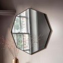 FOL101006 Octagon Mirror with Black Frame - Caspian House