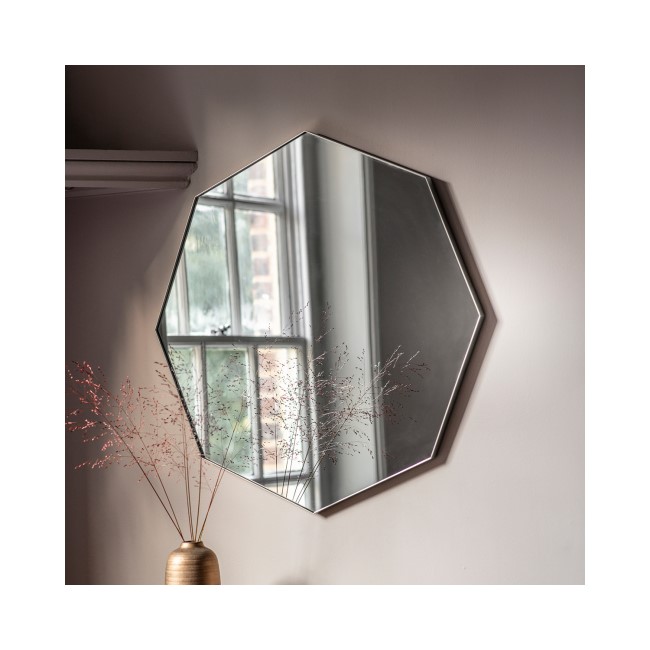 Bowie Octagon Mirror Silver Caspian House