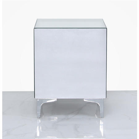 Sara Mirrored 2 Drawer Bedside Table with Diamante Handles