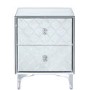 Sara Mirrored 2 Drawer Bedside Table with Diamante Handles