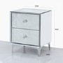 Sara Mirrored 2 Drawer Bedside Table with Diamante Handles
