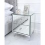 Sara Mirrored 2 Drawer Bedside Table with Diamante Handles