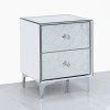Sara Mirrored 2 Drawer Bedside Table with Diamante Handles