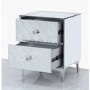 Sara Mirrored 2 Drawer Bedside Table with Diamante Handles