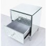 Sara Mirrored 2 Drawer Bedside Table with Diamante Handles