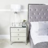 Sara Mirrored 3 Drawer Bedside Table with Diamante Handles
