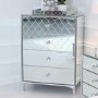 Sara Mirrored 4 Drawer Chest of Drawers with Diamante Handles