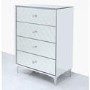 Sara Mirrored 4 Drawer Chest of Drawers with Diamante Handles