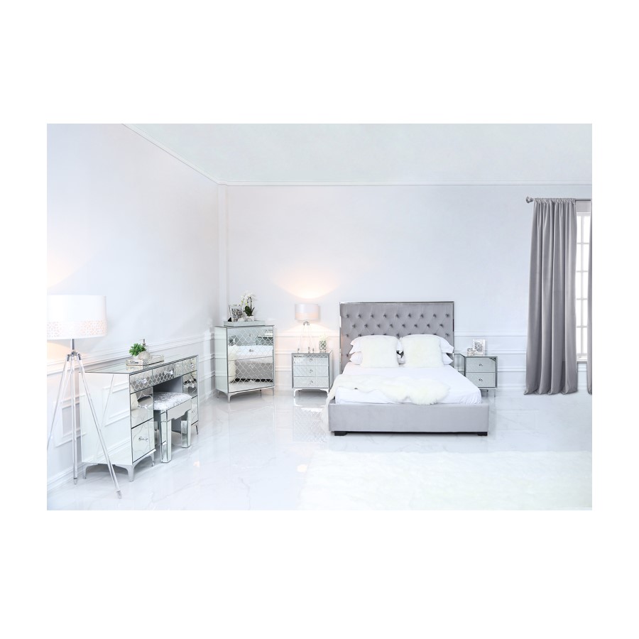 Sara Mirrored 2 Drawer Dressing Table