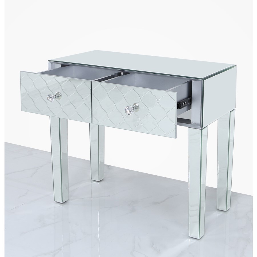 Sara Mirrored 2 Drawer Dressing Table
