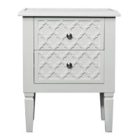 Bella White 2 Drawer Bedside Table
