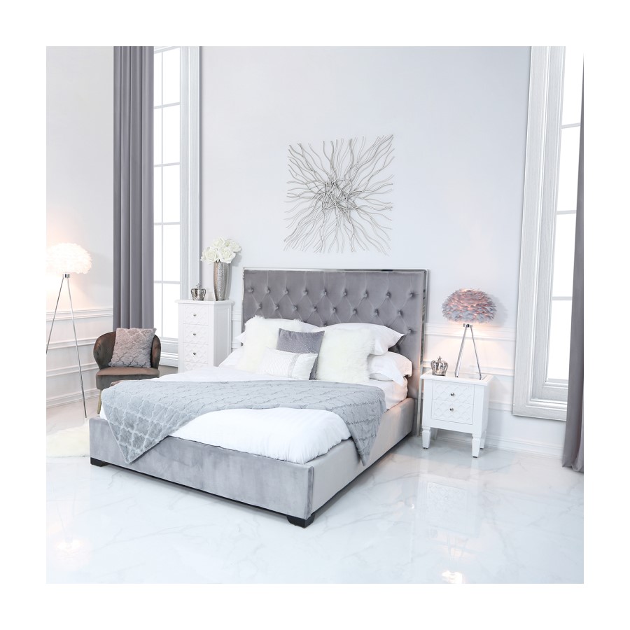 Bella White 2 Drawer Bedside Table
