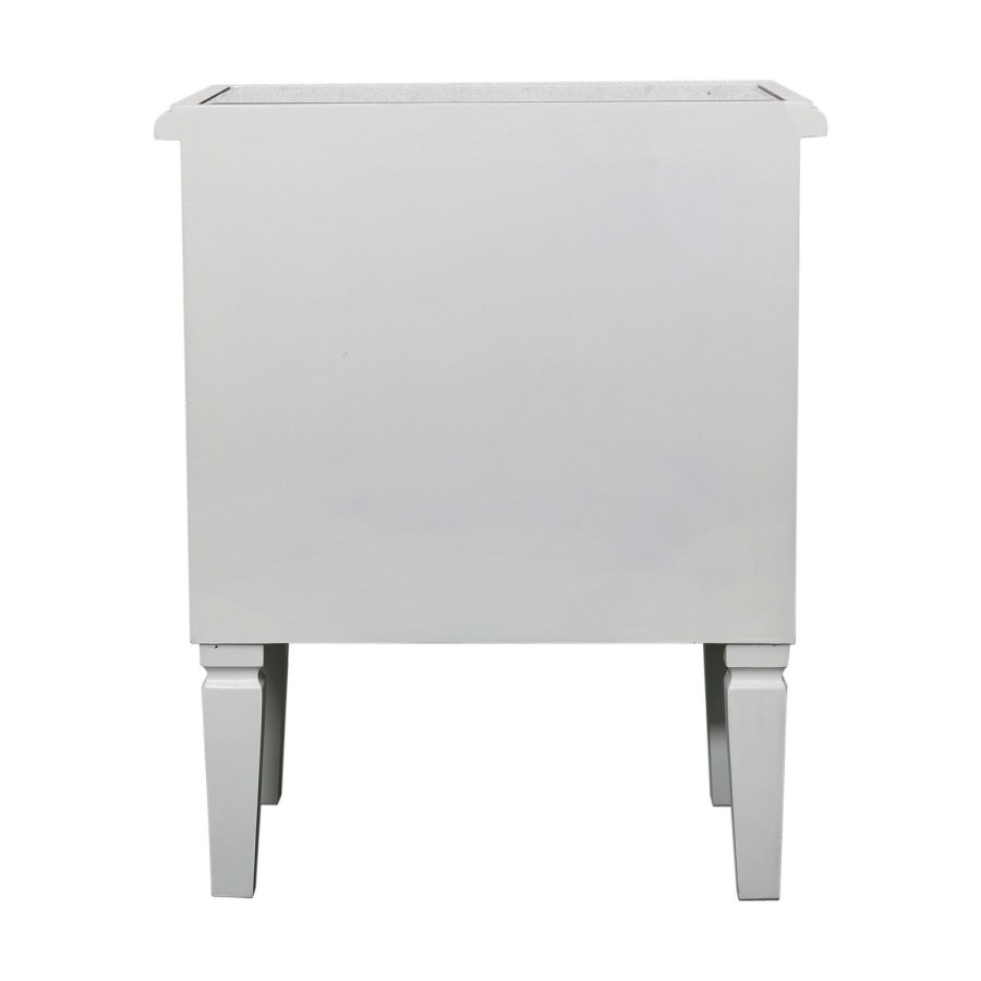 Bella White 2 Drawer Bedside Table