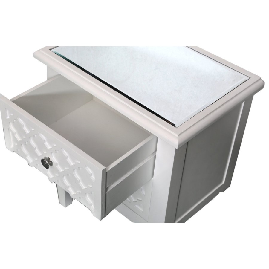 Bella White 2 Drawer Bedside Table