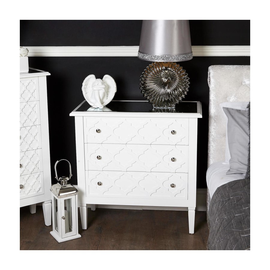 Bella White 3 Drawer Chest of Drawers