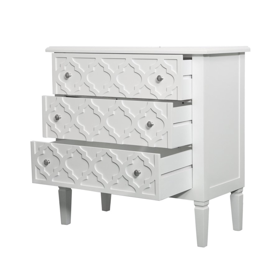 Bella White 3 Drawer Chest of Drawers