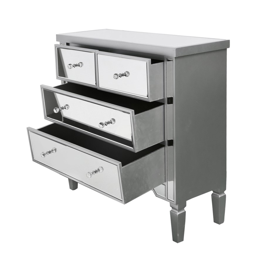 Vida Mirrored 4 Drawer Chest of Drawers