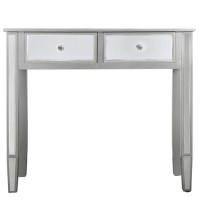 Vida Silver Mirrored 2 Drawer Dressing Table
