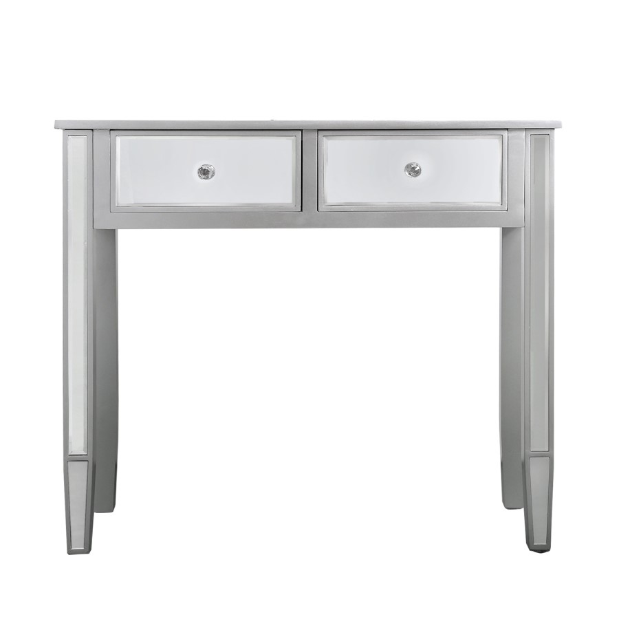 Vida Silver Mirrored 2 Drawer Dressing Table