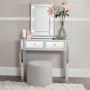 Vida Silver Mirrored 2 Drawer Dressing Table