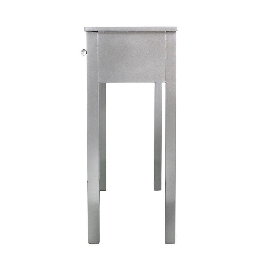 Vida Silver Mirrored 2 Drawer Dressing Table