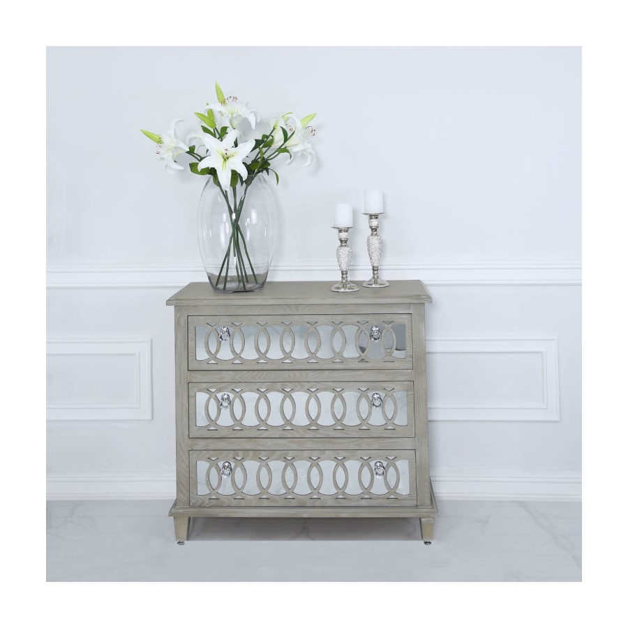 Abbey Mirrored 3 Drawer Chest of Drawers