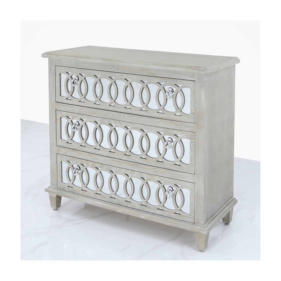 Abbey Mirrored 3 Drawer Chest of Drawers