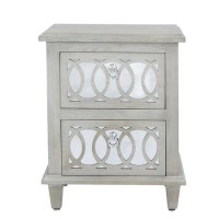 Abbey Mirrored 2 Drawer Bedside Table