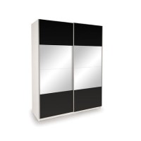 Mirrored Door Sliding Black Mirrored Wardrobe - Evana Mirrored Door Sliding Black Mirrored Wardrobe - Evana