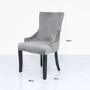 Glass Dining Table & 6 Grey Velvet Chairs - Aurora Boutique