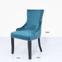 Glass Dining Table & 6 Teal Velvet Chairs - Aurora Boutique