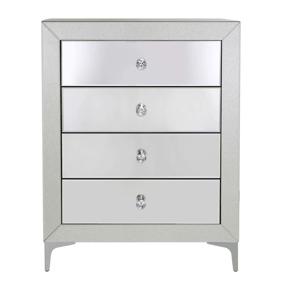 Aria Mirrored 4 Drawer Chest of Drawers