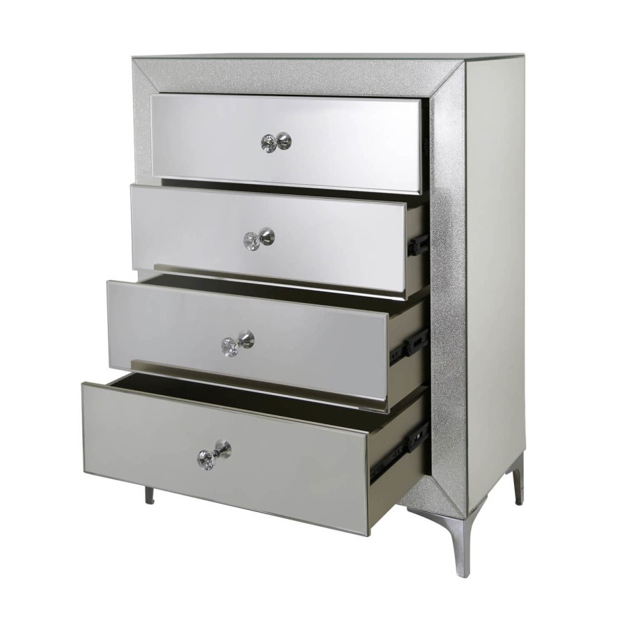 Aria Mirrored 4 Drawer Chest of Drawers