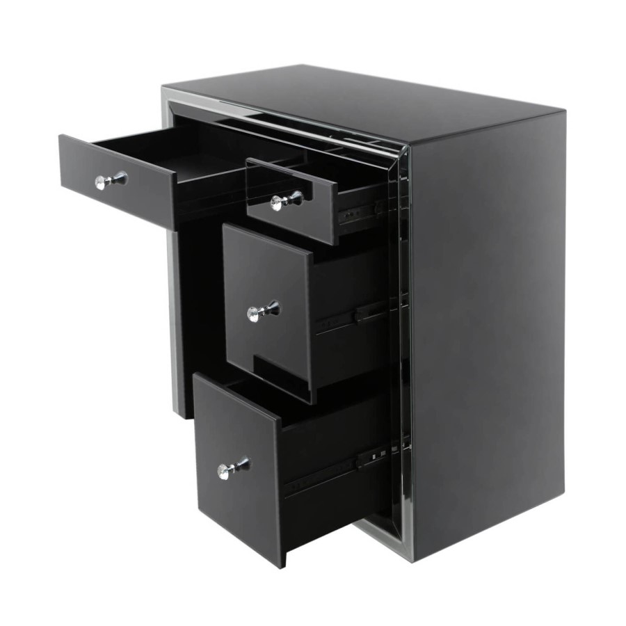 Madison Smoked Mirrored 4 Drawer Dressing Table