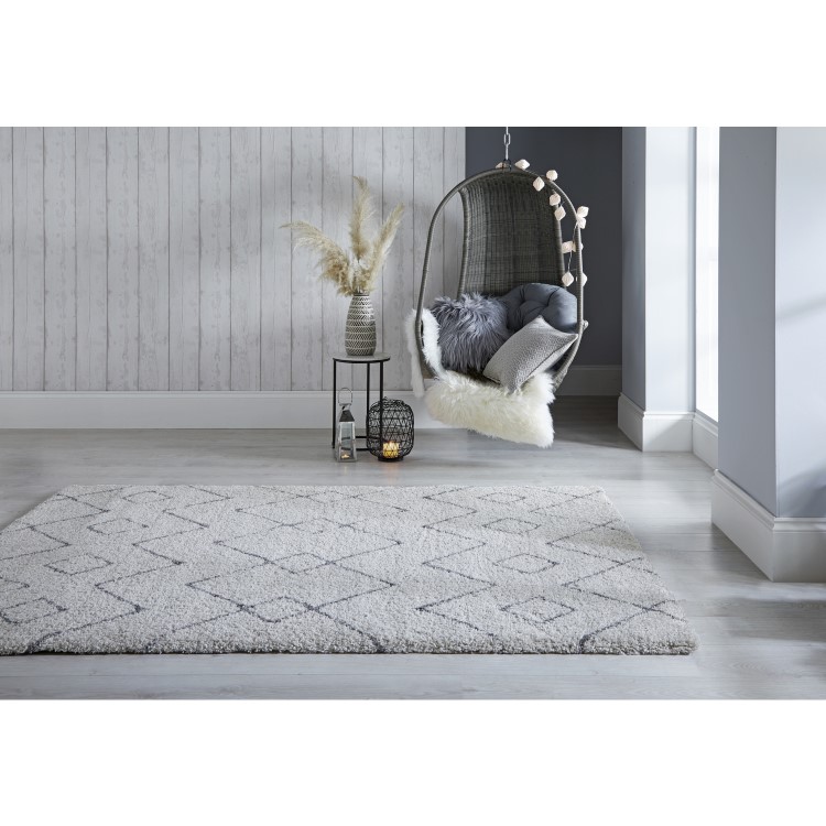 Cream & Dark Grey Rug 120x170cm - Flair Imari