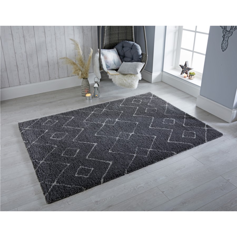 Grey & White Rug 160x230cm - Flair Imari