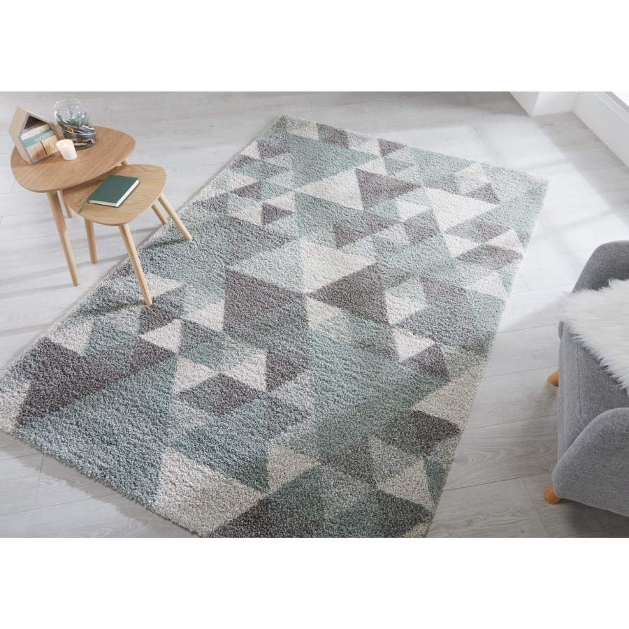 Blue Cream & Grey Rug 120x170cm - Flair Nuru