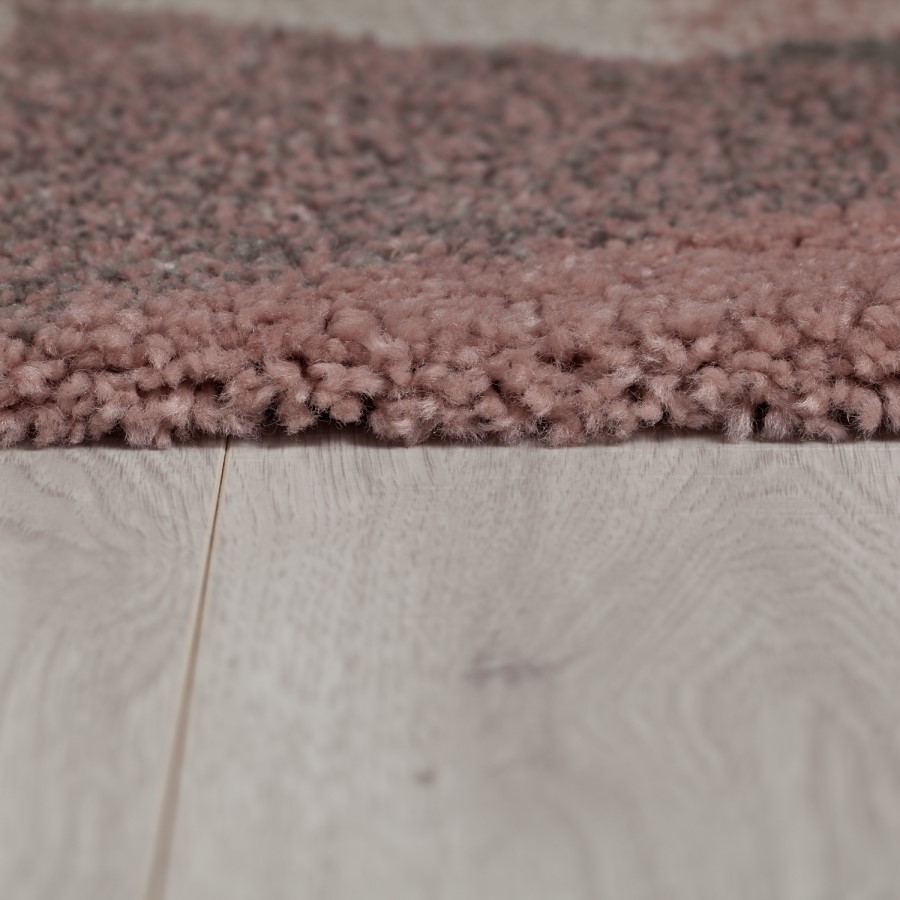 Pink Cream & Grey Rug 120x170cm - Flair Nuru