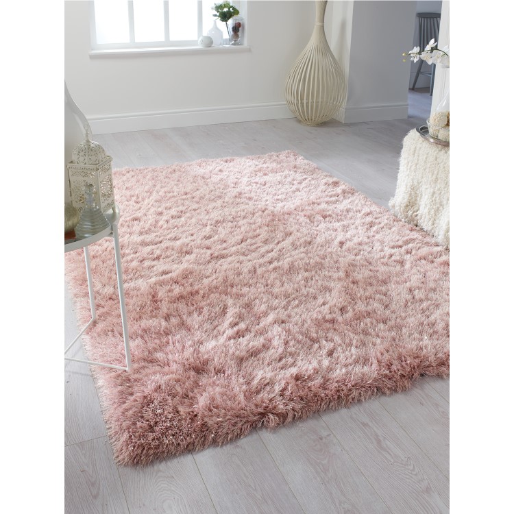 Dazzle Blush Pink Rug with Sparkles 120x170cm - Flair