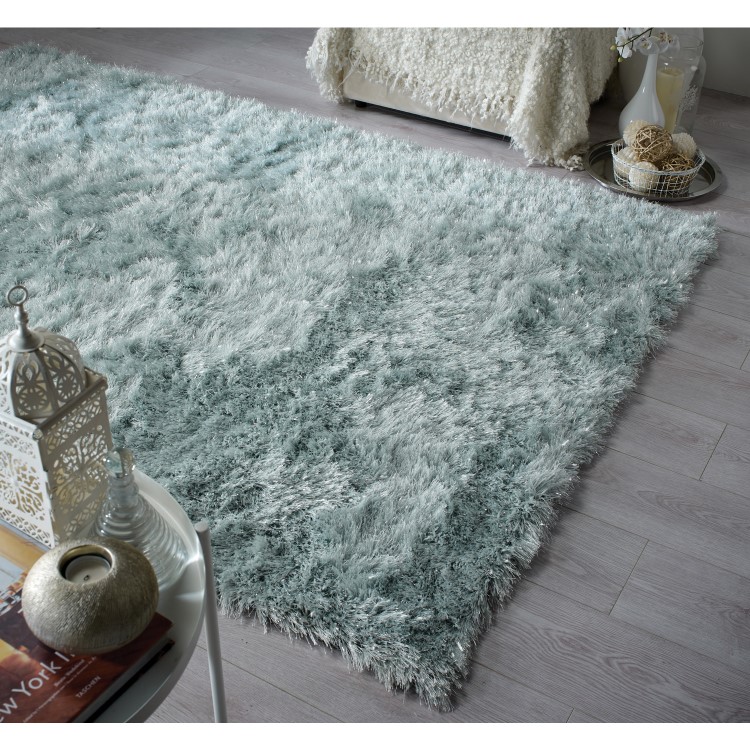 Dazzle Duck Egg Blue Rug with Sparkles 120x170cm - Flair