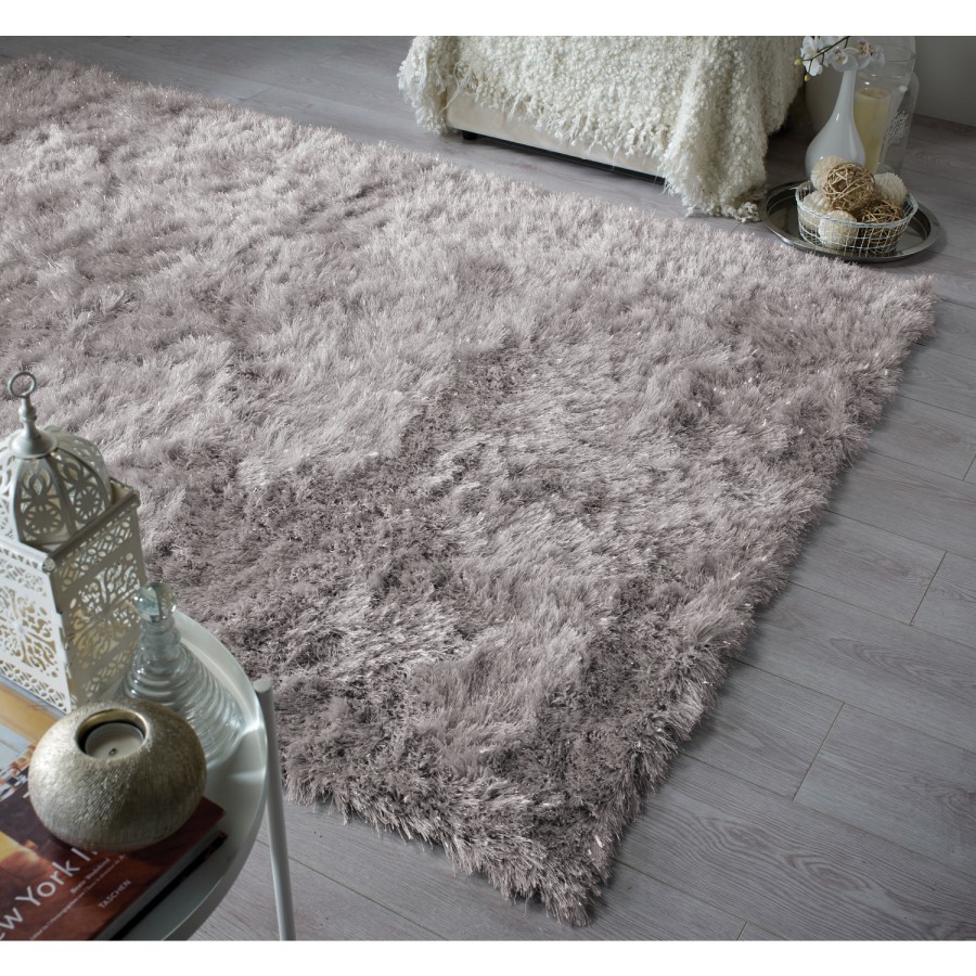 GRADE A2 - Dazzle Silver Rug with Sparkles 120x170cm - Flair