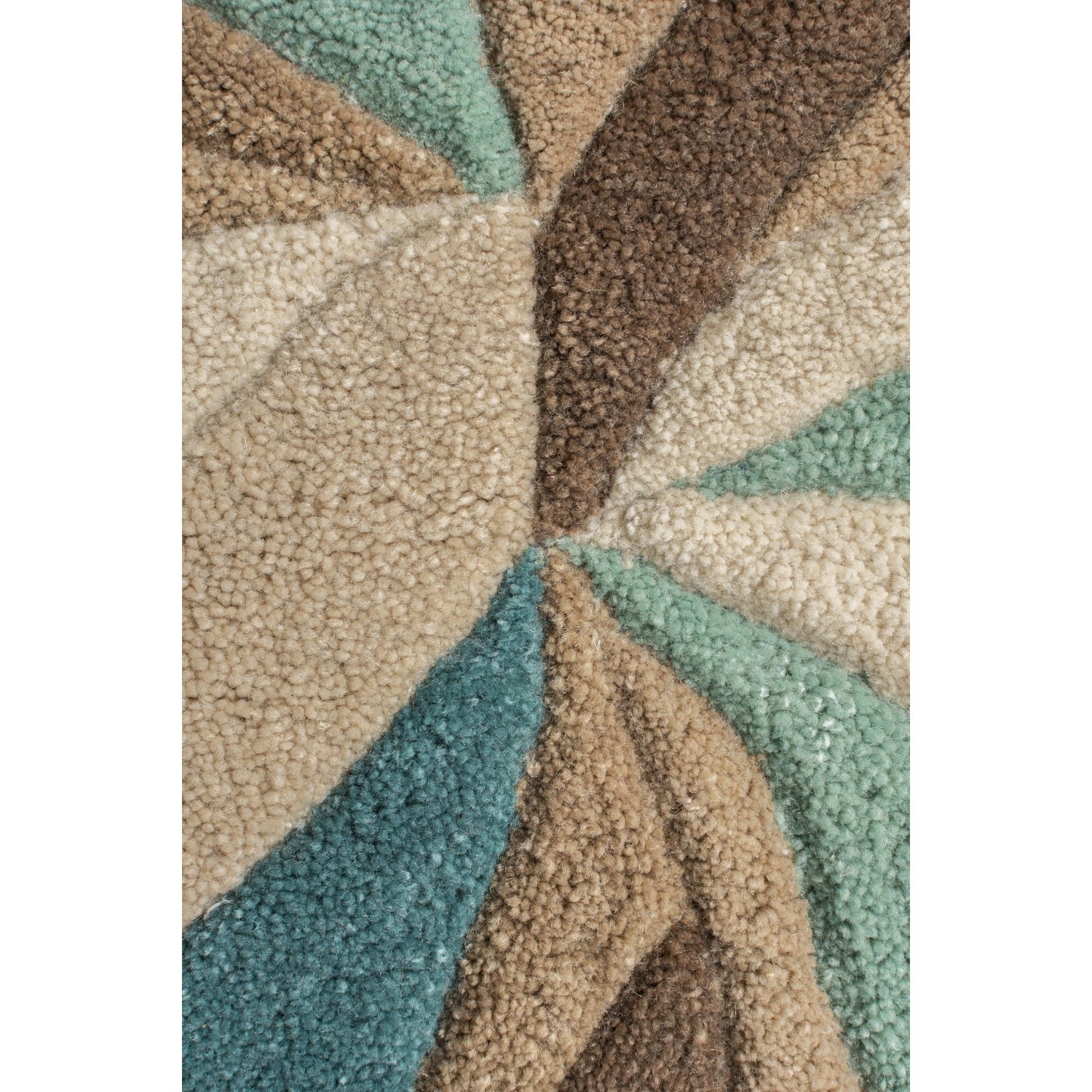 Teal & Brown Patterned Rug 200x290cm - Flair Splinter - Furniture123