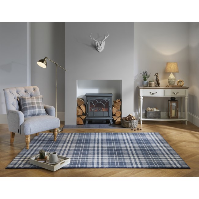 Blue Tartan Rug 120x170cm - Flair Kilbirnie